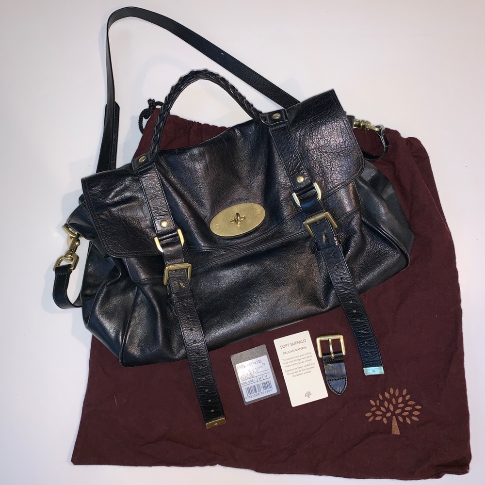 Authentic Mulberry oversized Alexa leather satchel